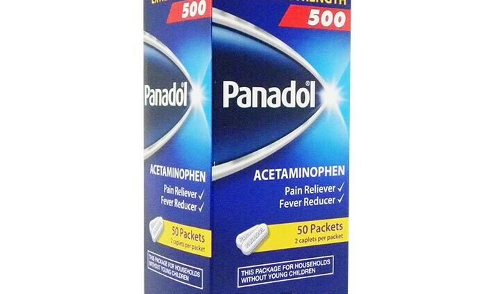 Panadol Additional Strength 500 Acetaminophen Dispenser – 50 pks of two caplets