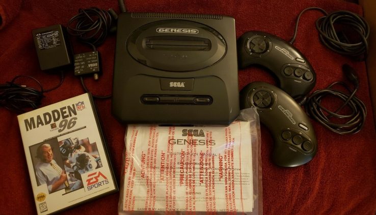 GENUINE- Sega Genesis 2nd Gen Console Bundle + 2 Controllers – TESTED