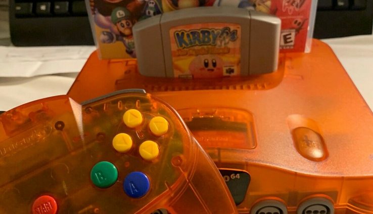 Nintendo 64 N64 Fireplace Orange Funtastic Console Bundle 2 Video games Mario Kirby Rare