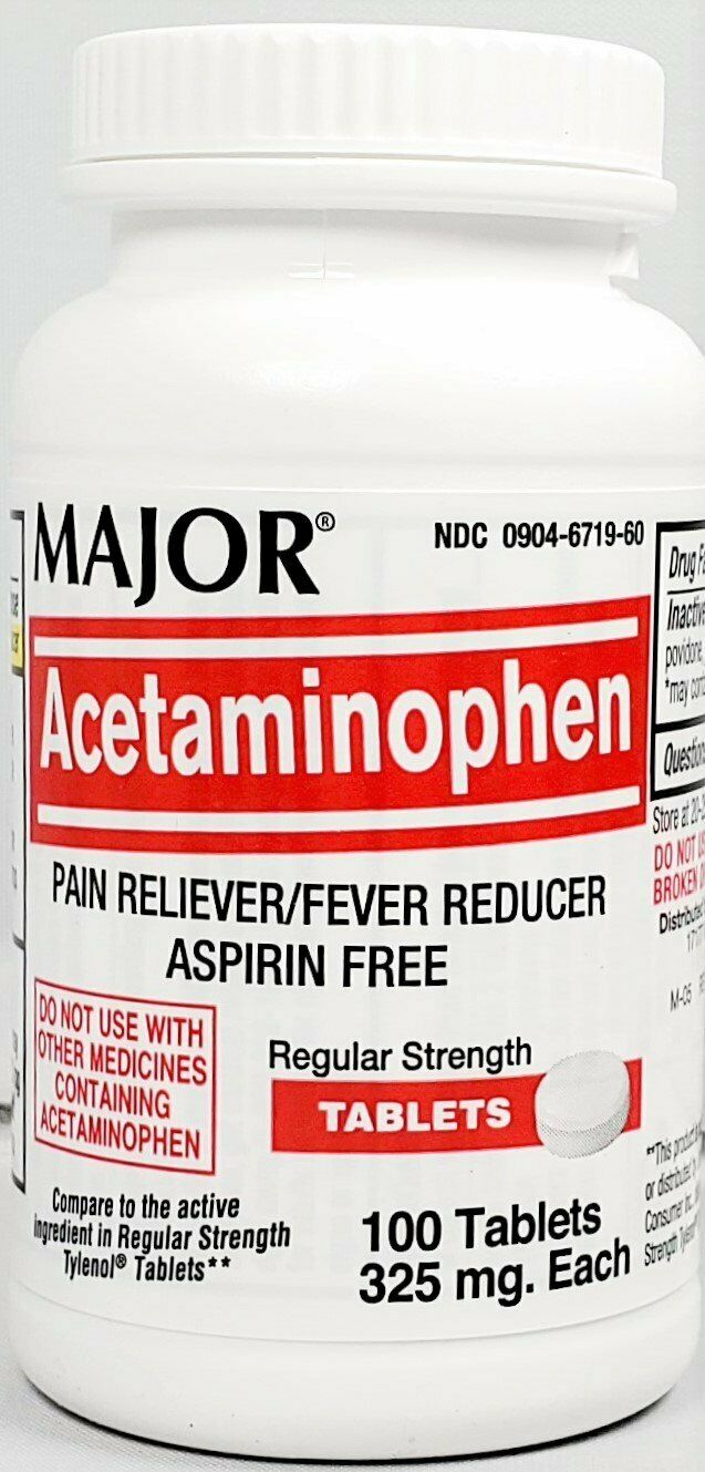 Major Acetaminophen 325 mg Tablets 100 Rely -Expiration Date 10-2022 ...