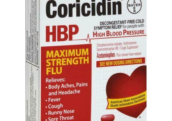 FLU Coricidin HBP MaxStrength Flu, Effort, Fever,Cough Cong. Support Tablets 20ct