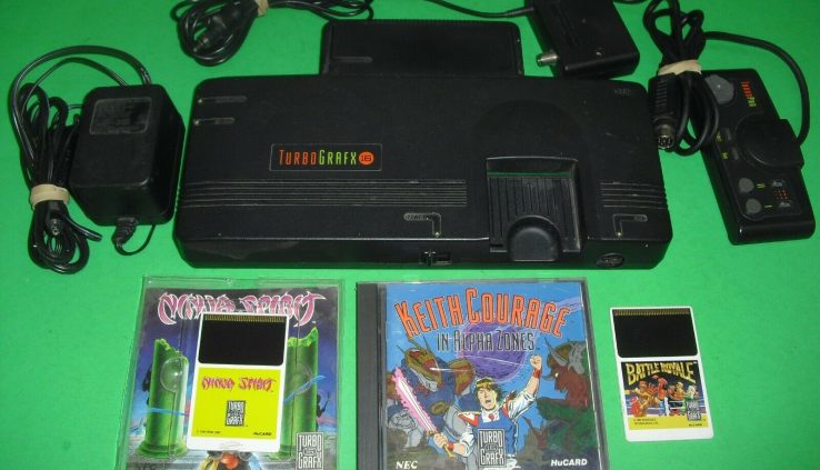 Turbografx 16 plan w/ 1 controller & 3 games! Ninja Spirit! TG16 console