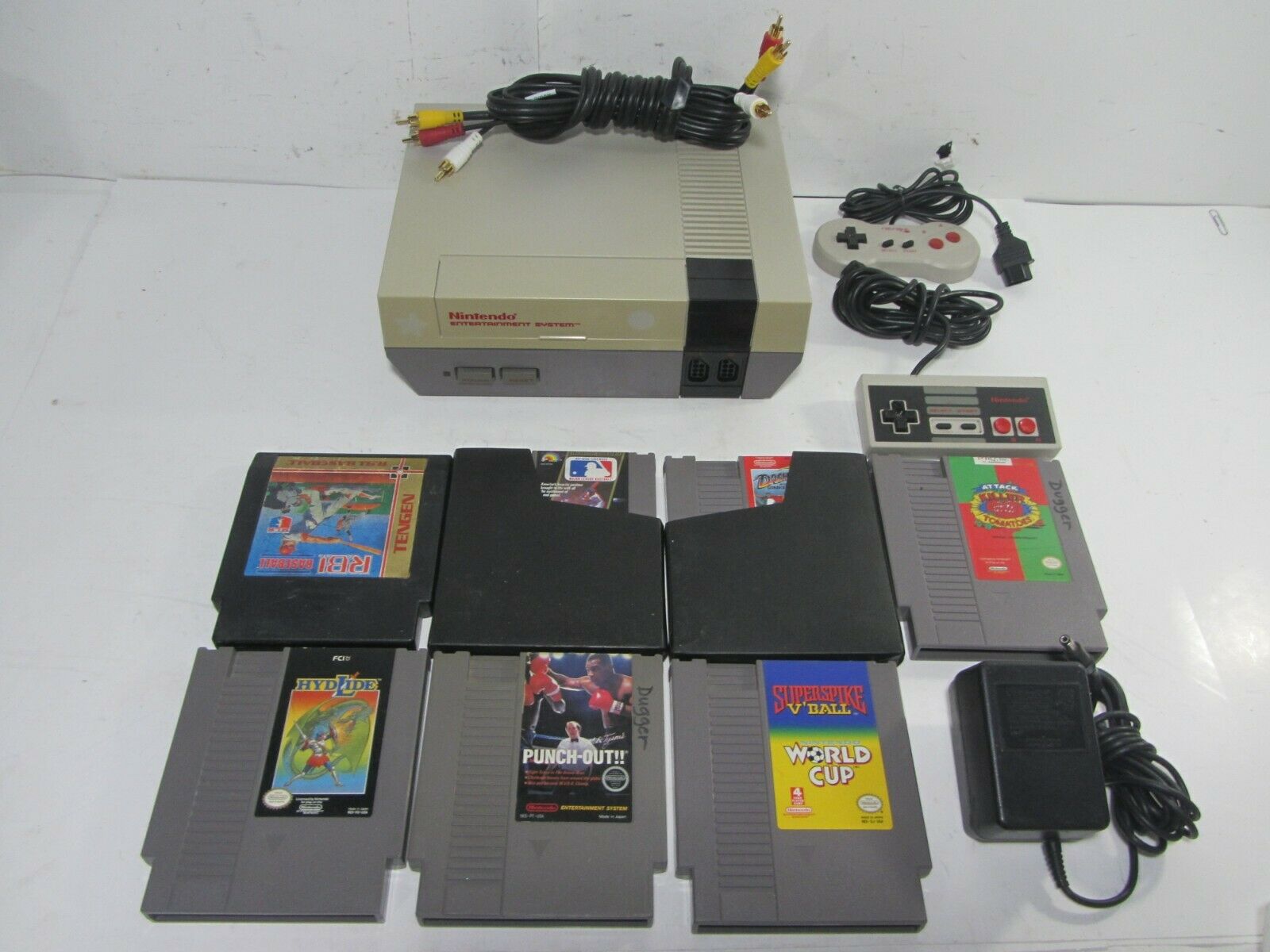 Nintendo Machine NES-001 Console Bundle 2-Controllers & 7-Video games ...