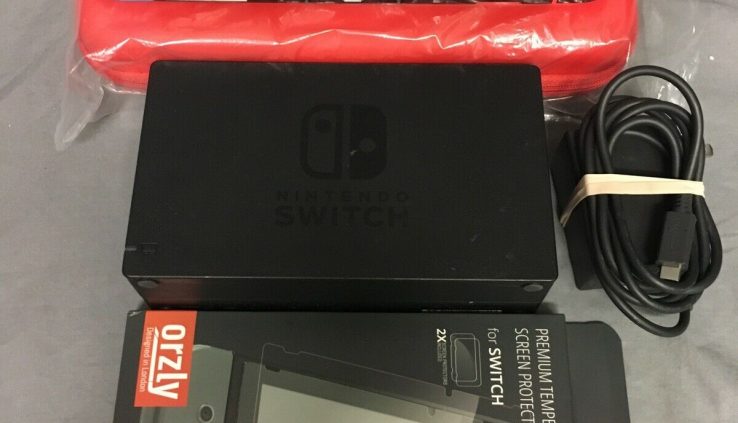 Nintendo Switch HAC-001 Location w/ Pink Case, Veil Protector, Charging Dock