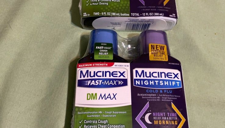 Mucinex Rapid Max Day Time DM and Evening Time Four 6 fl ouncesBottles EXP 03/2021