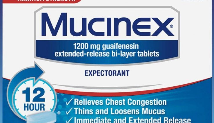 MUCINEX Maximum Energy 1200mg Guaifenesin Expectorant – 48 Tabs – Exp 2022 NEW