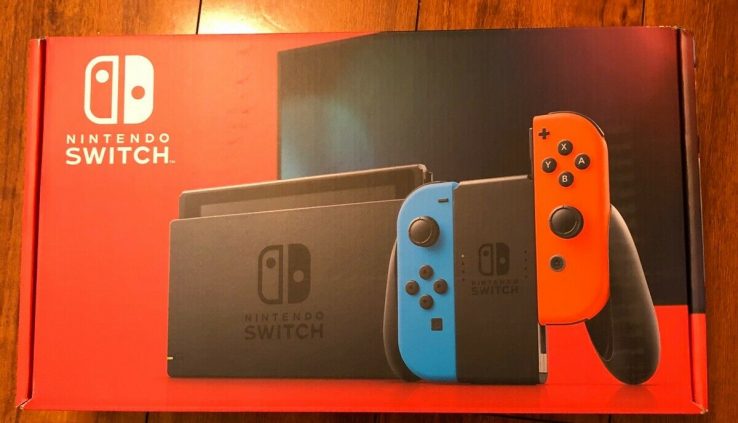 NEW model Nintendo Switch Joy-Con (L) Neon Blue / (R) Neon Crimson IN