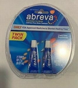 ABREVA COLD SORE TREATMENT 10% Cream Tube, 4g – Twin Pack EXP 06/2022