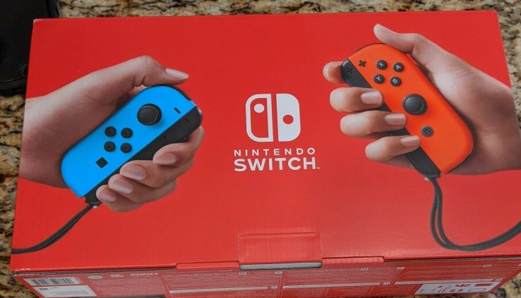 Nintendo Switch 32GB Console w/ Neon Blue & Neon Crimson Joy Con *NEW IN HAND*