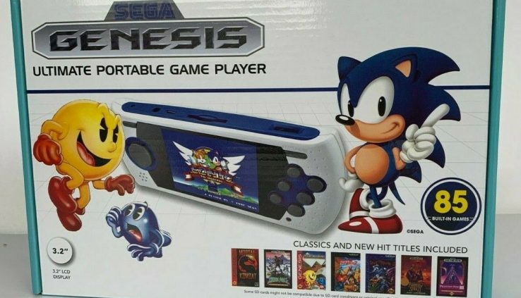 SEGA Genesis Ideally accurate Transportable Game Participant with 85 Video games – White – SEALED – NEW!