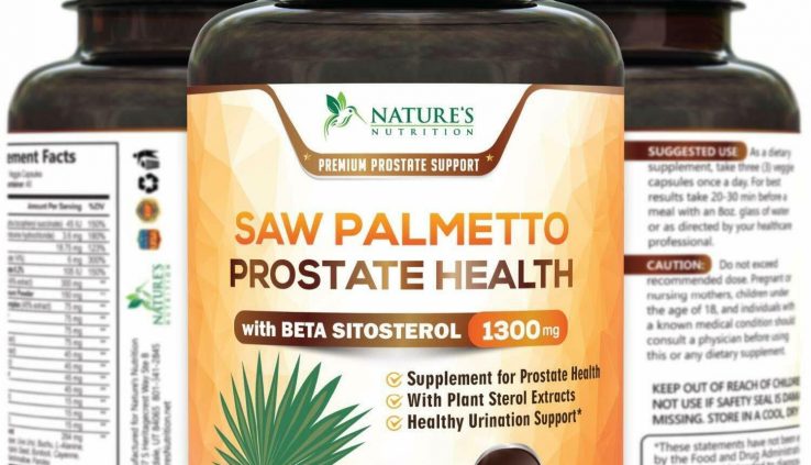 Saw Palmetto 1300mg Handiest Vegan Prostate Health & Beef up Complement Capsules