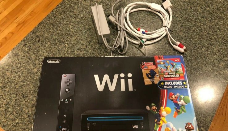 Nintendo Wii Bundle Shaded Console With Fresh Orderly Mario Bros Wii