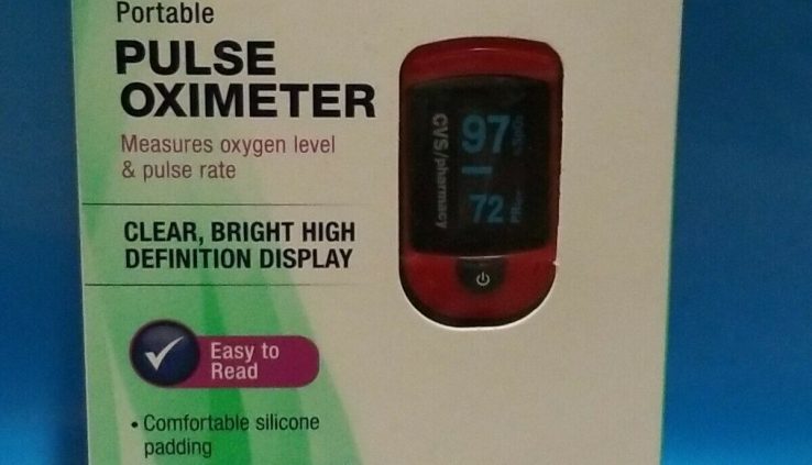 CVS Health Transportable  PULSE OXIMETER Measures Oxygen Stage & Pulse Rate RED Coloration