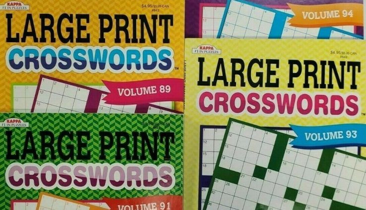 5 Unique Kappa Puzzles Orderly Print Crosswords Books Vol# Random