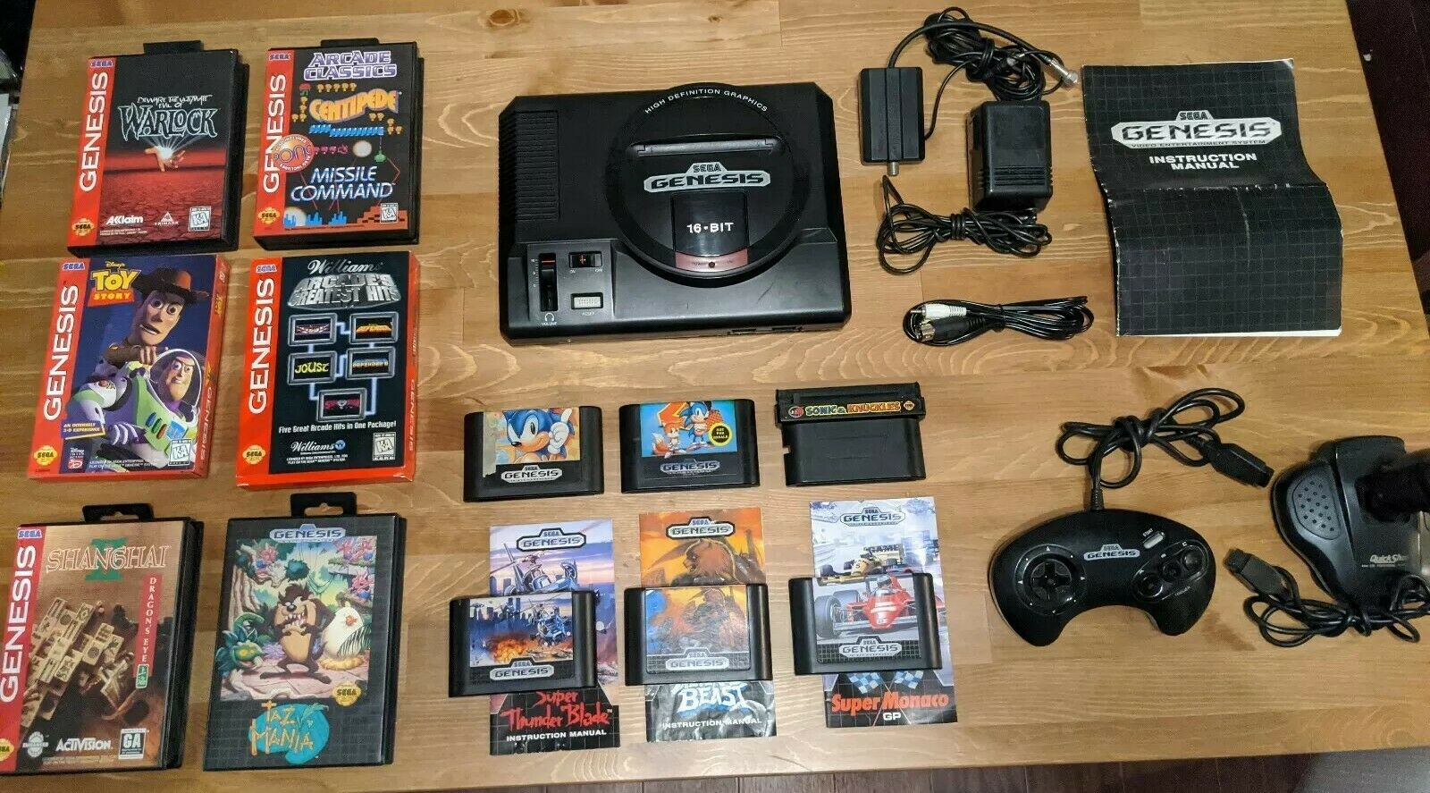 Sega Genesis Console Model 1 Bundle w/12 Video games Sonic 1 2 ...