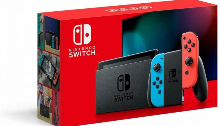 Nintendo Switch Neon Purple and Neon Blue Joy-Con Console with Animal Crossing Sport