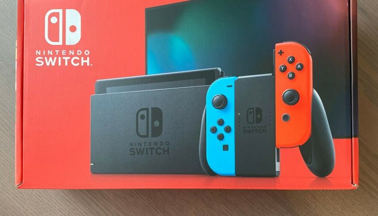 Nintendo Switch Neon Red and Neon Blue Joy-Con Console V2 Longer Battery Existence