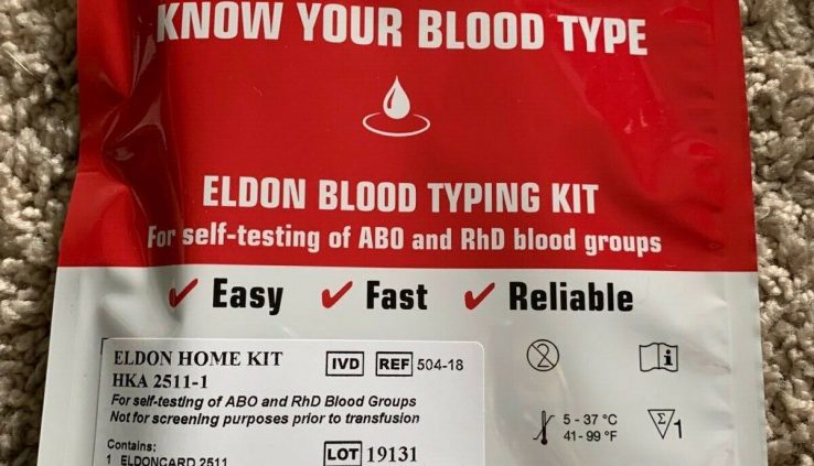 1 Blood Form Rh Aspect Eldoncard NEW Test Total Equipment w/ Fleshy Instructions