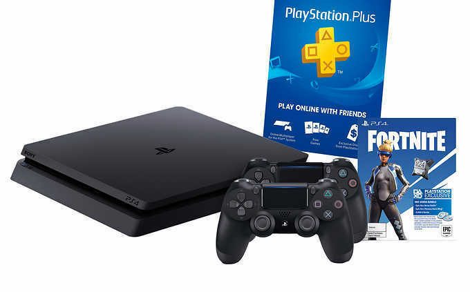 Sony PlayStation PS4 1TB Console+2 DualShock Controller+Fortnite NeoVersa Bundle