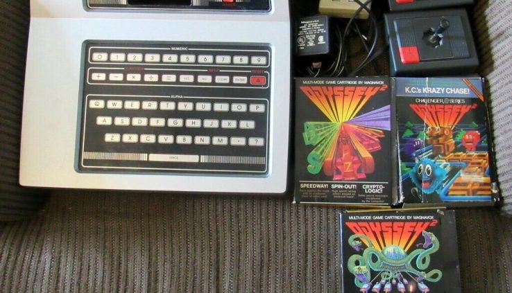 Magnavox Odyssey 2 Grey Console Plus 3 Sport Carts – Works Sizable!