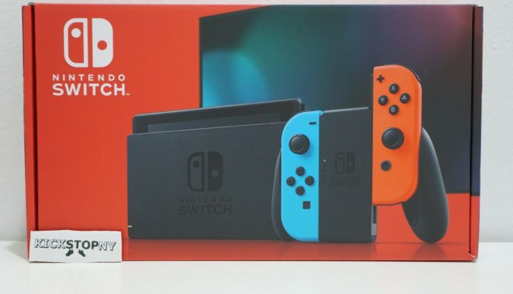 Nintendo Switch Console Neon Blue & Neon Red Joy-Con Controllers New In Hand