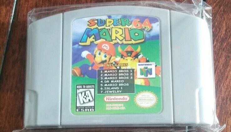 Nintendo N64 Recreation Neat Mario 64 + 7 traditional NES video games US SELLER