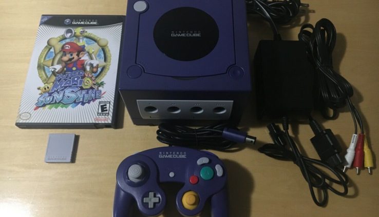 Nintendo Gamecube Indigo (Dol-001) Bundle With Colossal Mario Sunshine Examined