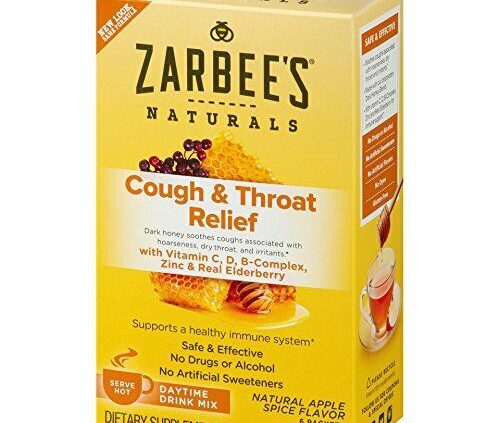 Zarbee’s Cough & Throat Aid Sunlight hours Drink Mix, Pure Apple Spice, 6 Packets