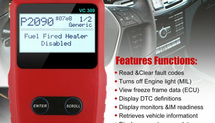 Automotive OBD2 EOBD Scanner Code Reader Car Take a look at Engine Fault Diagnostic Tool