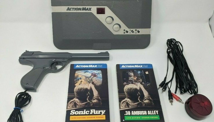Motion Max Console GUN CABLES SIREN LIGHT 2 VHS GAMES SONIC FURY 38 AMBUSH ALLEY
