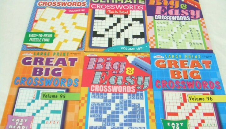 Lot of 6 Devoted Mammoth Crossword Puzzle Books~NEW~Kappa~Tidy Print~Final~Easy~3b