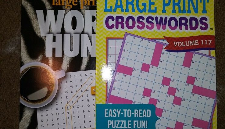 2 Super Print Word Search~Crossword Books All Unique