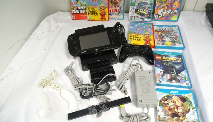 Nintendo Customary Shadowy Wii U 32 GB Deluxe Console WUP-010 9 MARIO GAMES