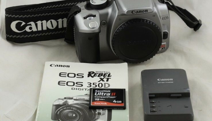 Tremendous rapid free ship! Canon EOS Insurrection XT 8MP Digital SLR Digital camera 350D with extras