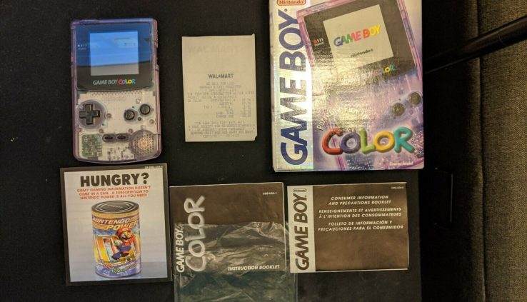 Game Boy Coloration Atomic Purple COMPLETE w/ receipt from 1998!