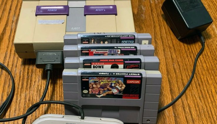 Big Nintendo Entertainment System SNES with 5 video games