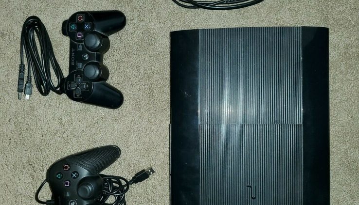 Sony PlayStation 3 Enormous Slim 250GB Murky Console with 2 controllers