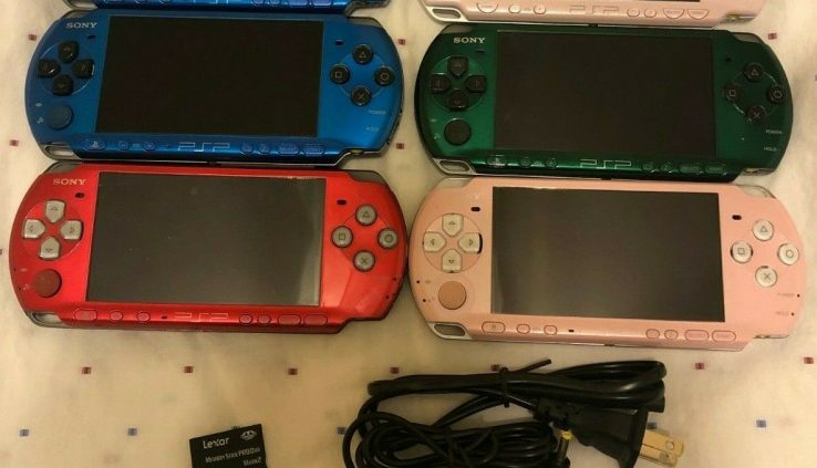 Brilliant BLUE RED PINK GREEN Sony PSP 3000 2000 Machine 4gb Bundle Import TESTED