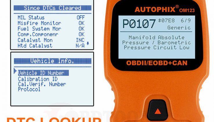 Autophix OM123 Automobile Automobile OBD2 Code Reader Stay Files Diagnostic Scanner Instrument