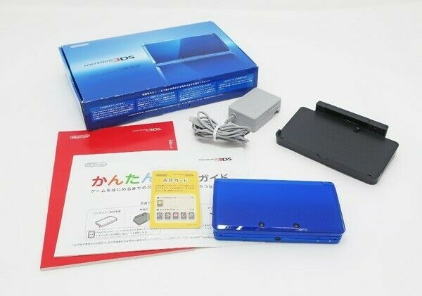 Nintendo 3DS Console Cobalt Blue with Box and Charger From Japan [Excellent]
