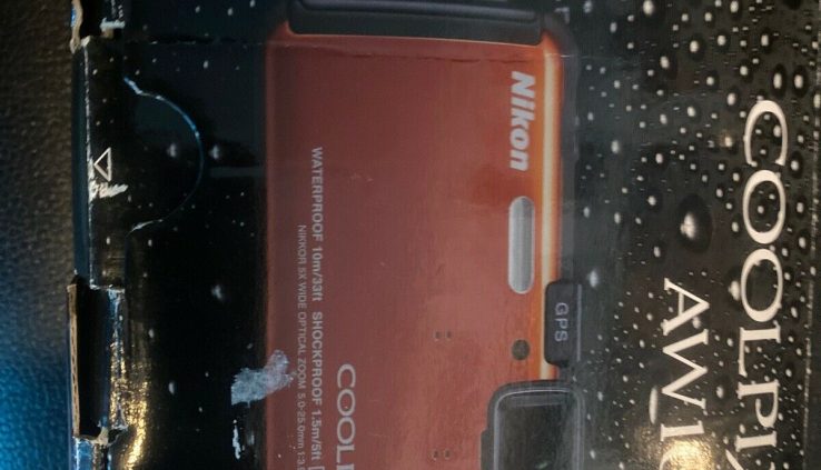 Nikon COOLPIX AW100 16.0MP Digital Camera – Orange 3 Memory Cards 2 Batteries