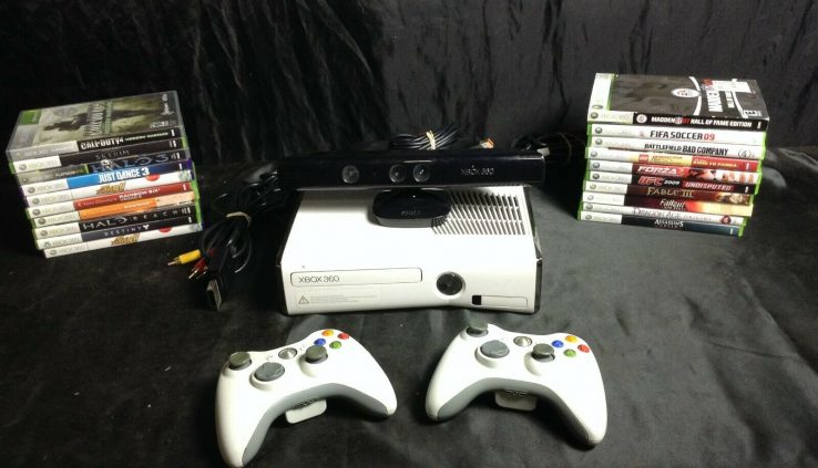 Xbox 360 S Bundle – Kinect – 2 Controllers – 20 Games