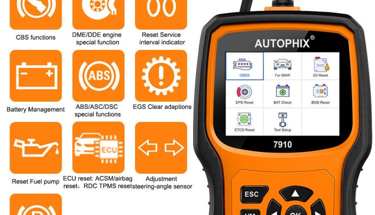 Autophix 7910 For BMW OBD2 Diagnostic Scanner Oil EPB SAS Airbag TPMS Reset Tool