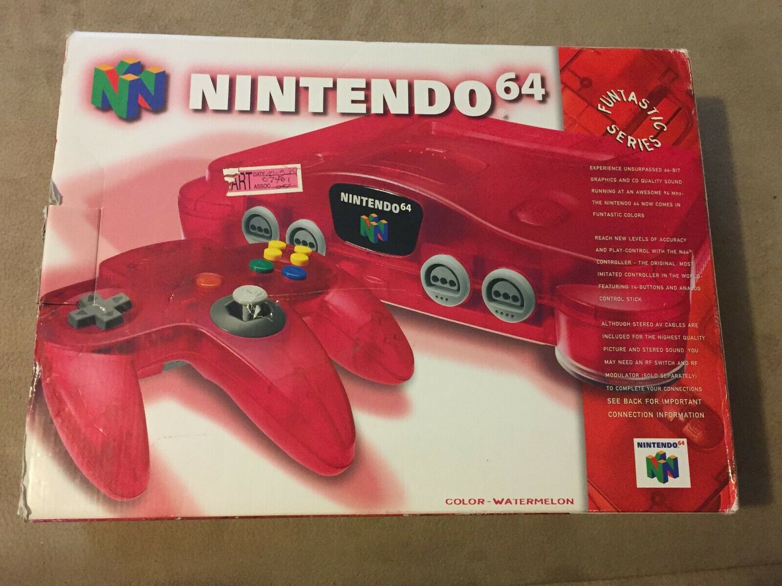 Nintendo 64 Funtastic Watermelon Crimson Console Entire In Field Free ...