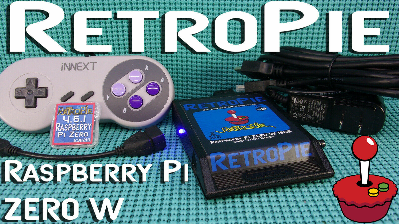 RetroPie Raspberry Pi Zero W WIFI modded Atari 2600 IMAGIC Cartridge