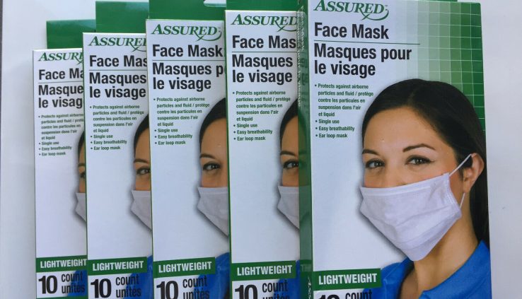 Assured Disposable Scientific Face Masks Lightweight 1 Ea 10 ct Pack x 5 ( 50 pcs )
