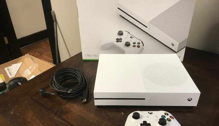 Microsoft Xbox One S 1TB White Console 1681 — Used Condition in field — CV746