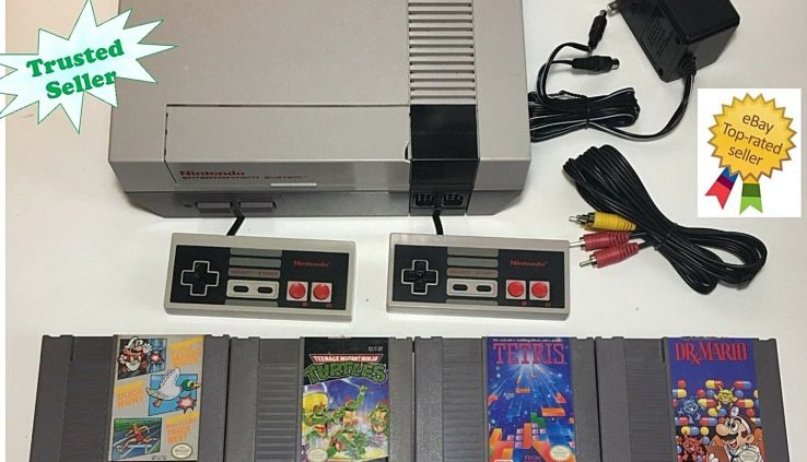 Nintendo NES Console Recent Bundle NEW PINS Games Lot Swish Mario Tetris TMNT