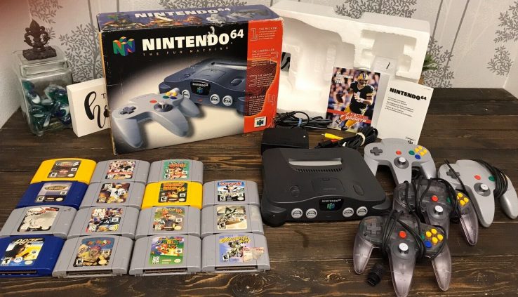 NINTENDO 64 Bundle Characteristic N64 CONSOLE + 15 video games MARIO 007 DONKEY KONG TONY HAWK