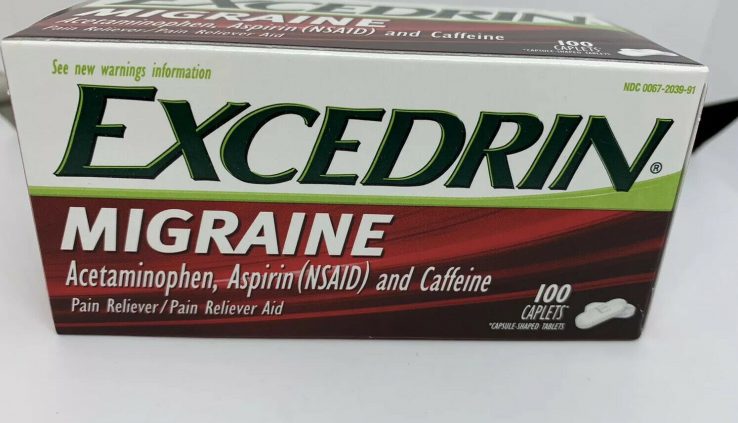 Excedrin Migraine Relief 100ct Caps Danger Reliever Acetaminophen Exp Date 05-2021